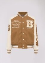 Blast Off Touchdown Blue And White Varsity Jacket