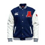 Blue And White Ccc Design Letterman Jacket