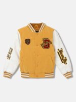 Blue Giraffe Boys Colour Blocked Full Sleeves Stand Collar Jacket