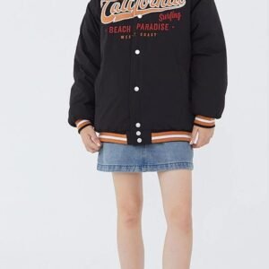 Bomber California Beach Paradise West Black Jacket