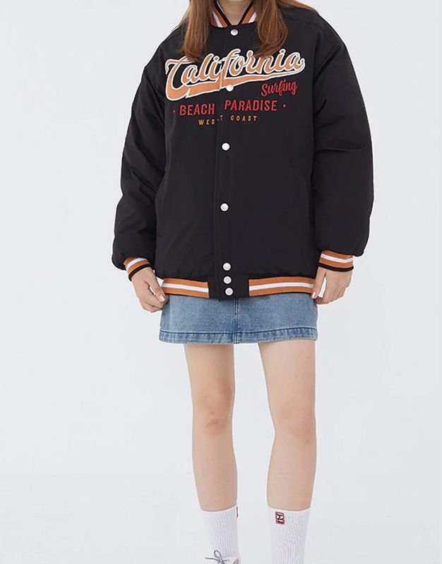 Bomber California Beach Paradise West Black Jacket Bomber California Beach Paradise West Black Jacket