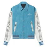 Bones Amiri Corduroy Blue Varsity Jacket