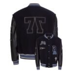 Boss X Russell Athletic Navy Wool-blend Varsity Jacket