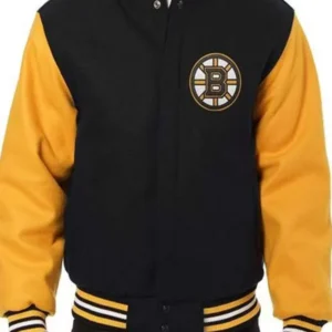 Boston Bruins Black And Yellow Varsity Jacket