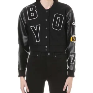 Boy London Crop Black Varsity Jacket
