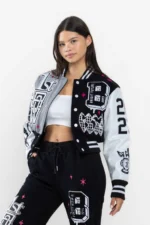 Bright Cropped Varsity Jacket