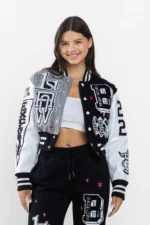 Bright Cropped Varsity Jacket