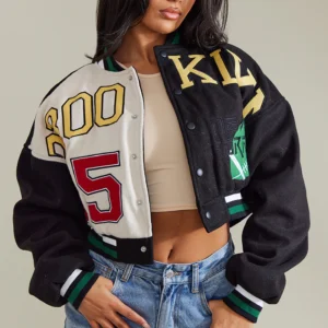 Brooklyn Black And White Wool Cropped Jacket