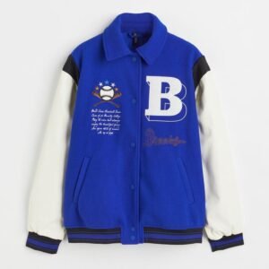 Brooklyn Blue And White Varsity And Letterman Jacket
