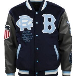 Brooklyn Royal Giants Vintage Navy/Black Wool & Leather Varsity Jacket