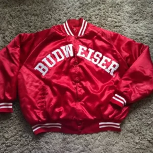 Budweiser 80s Vintage Red Bomber Jacket