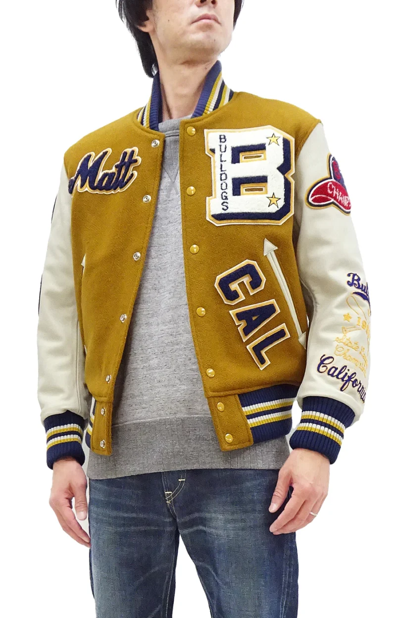 Bulldogs Cal Melton Wool And Leather Varsity Jacket The Bulldogs Cal Melton Wool And Leather Varsity Jacket is a classic piece of collegiate fashion that combines tradition, style, and durability. Inspired by the proud heritage of the Bulldogs Cal team, this varsity jacket is designed for fans, students, and collectors who want to showcase their team spirit in style. Its deep, bold colors and premium materials make it a standout piece suitable for both casual and semi-formal occasions. Crafted from a wool-blend body and genuine leather sleeves, the Bulldogs Cal Melton Wool And Leather Varsity Jacket ensures both warmth and longevity. The rib-knit cuffs, collar, and hemline provide a snug varsity fit, while the snap-button closure allows easy layering over hoodies, shirts, or casual tops. Featuring authentic Bulldogs Cal lettering and classic varsity detailing, this jacket celebrates the heritage of one of college sports’ most iconic teams. Perfect for campus life, sporting events, or as a collectible piece, this jacket blends fashion with loyalty. Why Choose Us Premium Bulldogs Cal-inspired varsity jacket design Wool-blend body with genuine leather sleeves for style and durability Limited-time 50% OFF with free shipping in 2025 Trusted source for varsity and sports-themed jackets Secure worldwide delivery and excellent customer support Key Features Wool-Blend Body: Soft, warm, and durable for all-day wear Genuine Leather Sleeves: Premium black leather for contrast and style Rib-Knit Collar, Cuffs & Hem: Ensures a snug varsity fit Snap-Button Closure: Classic letterman style, easy to layer Bulldogs Cal Detailing: Embroidered team lettering and logo Soft Inner Lining: Comfortable and breathable for daily use Functional Pockets: Side and interior storage for essentials Classic Colorway: Bold team-inspired colors for standout style Unisex Fit: Suitable for both men and women Collector’s Appeal: Perfect for students, alumni, and varsity jacket enthusiasts Conclusion The Bulldogs Cal Melton Wool And Leather Varsity Jacket is more than outerwear—it’s a statement of team pride, tradition, and style. With its wool-blend body, leather sleeves, and authentic Bulldogs Cal detailing, this jacket perfectly balances fashion and functionality. Whether you’re heading to a game, walking around campus, or adding to your collection, this jacket offers both comfort and a bold statement. Order now to take advantage of 50% OFF with free shipping in 2025.