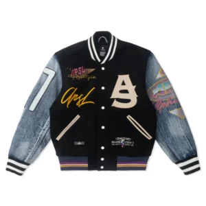 Burlingon Black And Blue Letterman Jacket