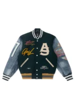 Burlingon Green And Blue Letterman Jacket