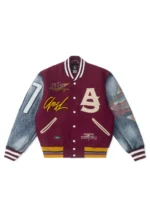 Burlingon Maroon And Blue Letterman Jacket