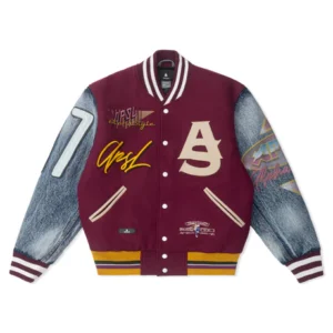 Burlingon Maroon And Blue Letterman Jacket
