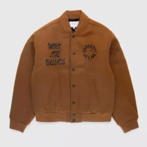 Carhartt Wip Work Deep Hamilton Brown Varsity Jacket