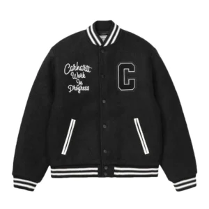 Carhartt Work In Progress Black Varsity Jacket