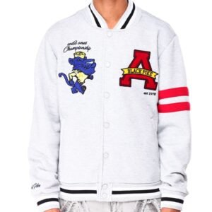 Championship Emb Patch Black Fleece Varsity Jacket stylish and cozy. Shop now 50% OFF Free Shipping 2025.