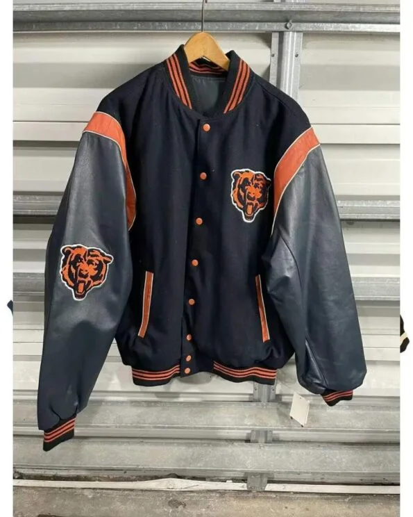 Chicago Bears EST NFL Black Varsity Jacket1 Chicago Bears EST NFL Black Varsity Jacket