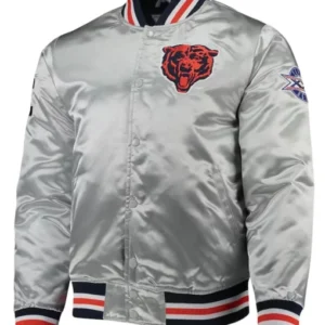 Chicago Bears Silver Satin Jacket