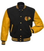 Premium Chicago Blackhawks Charcoal Wool and Leather Jacket. Shop now 50% OFF Free Shipping 2025.