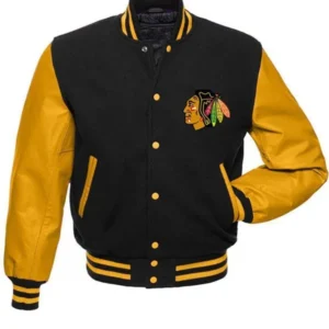 Premium Chicago Blackhawks Charcoal Wool and Leather Jacket. Shop now 50% OFF Free Shipping 2025.