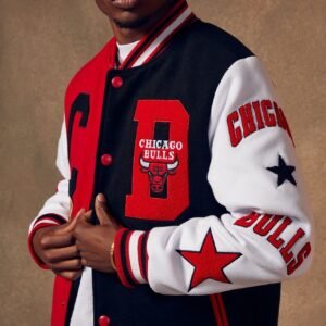 Chicago Bull Red & Black Varsity Jacket