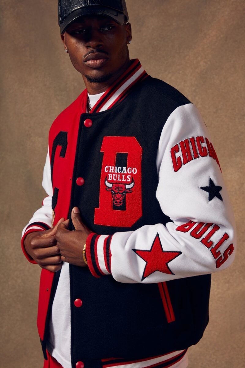 Chicago Bull Red & Black Varsity Jacket