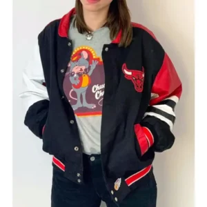 Chicago Bulls 90s Red And Black Varsity Jacket