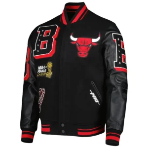 Chicago Bulls Varsity Black Wool Jacket