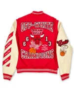 Off-White and The Chicago Bulls Varsity Jacket Off-White and The Chicago Bulls Varsity Jacket