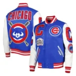 Chicago Cubs Mash Up White And Royal Blue Varsity Jacket