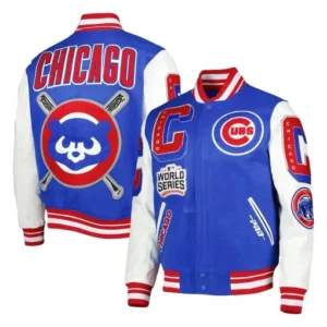 Chicago Cubs Mash Up White And Royal Blue Varsity Jacket