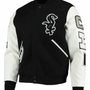 Chicago White Sox Letterman White And Black Jacket
