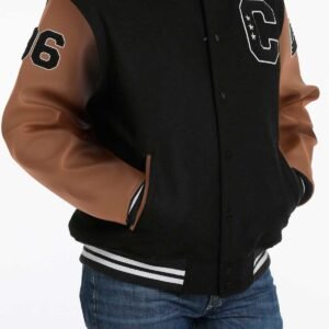 Cinch Men's Black And Brown Letterman Jacket