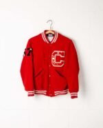 Clackamas Red With White Striped Varsity And Letterman Jacket