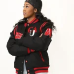 Clark Atlanta Black And Red Wool Varsity Jacket