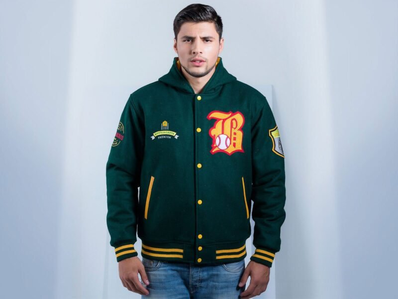 Class Of 17 Novojackets Green Wool Varsity Jacket