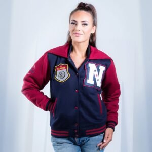 Class Of 17 Novojackets Navy Blue And Red Letterman Jacket