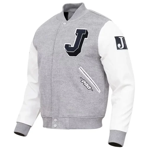 Classic Jackson State Tigers Gray And White Varsity Jacket Classic Jackson State Tigers Gray And White Varsity Jacket