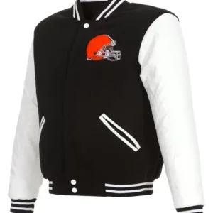Cleveland Browns Varsity Black And White Jacket
