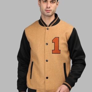 Common Need Sport Black Wool And Leather Varsity Jacket