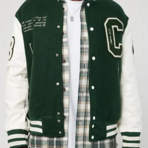 Common Need Leisure Club Green Varsity Jacket