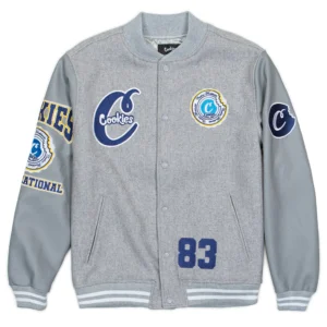 Cookies International Grey Letterman Jacket