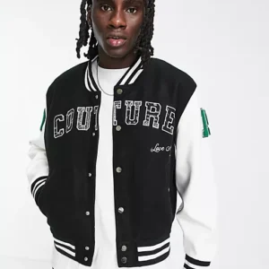Couture Club Black And White Varsity Jacket