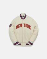 Cream Vintage NBA New York Knicks Varsity Jacket