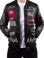 Crew Patches Black Bomber Jacket