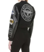 Crop Black Varsity Jacket Crop Black Varsity Jacket