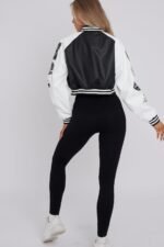 Cropped Black Varsity Jacket Cropped Black Varsity Jacket